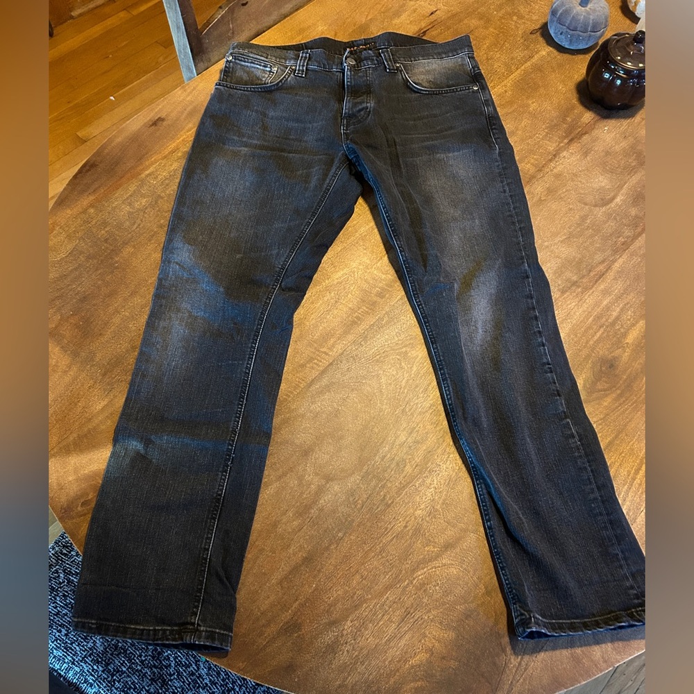 Nudie Jeans Men's Dark Gray Straight Jeans